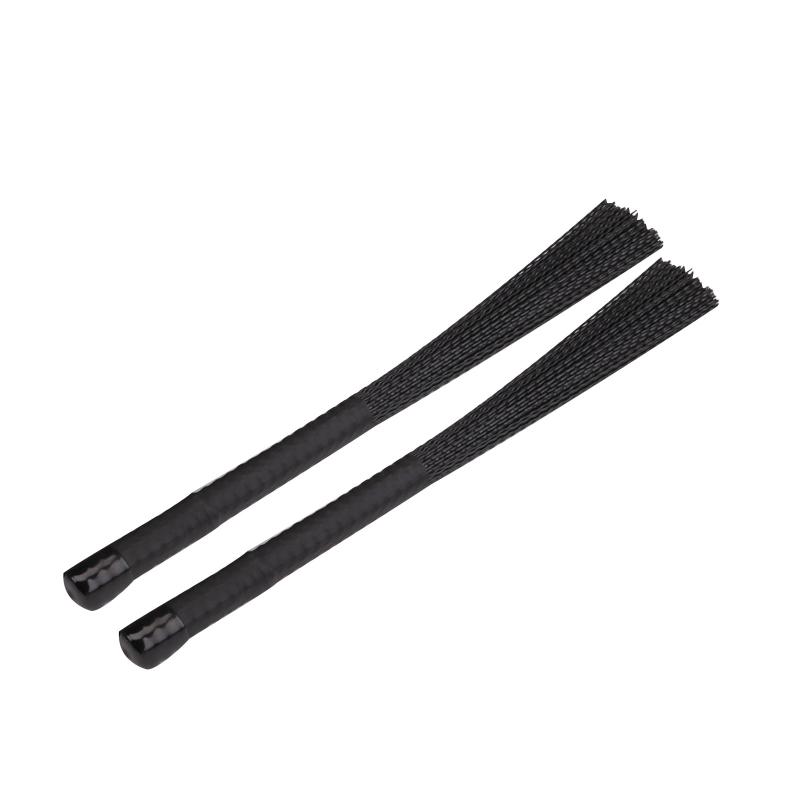 2pcs Jazz Drum Brushes Retractable Nylon Bristle Drum Sticks Percussion Drumsticks Musical Accessories for W/ Rubber Han