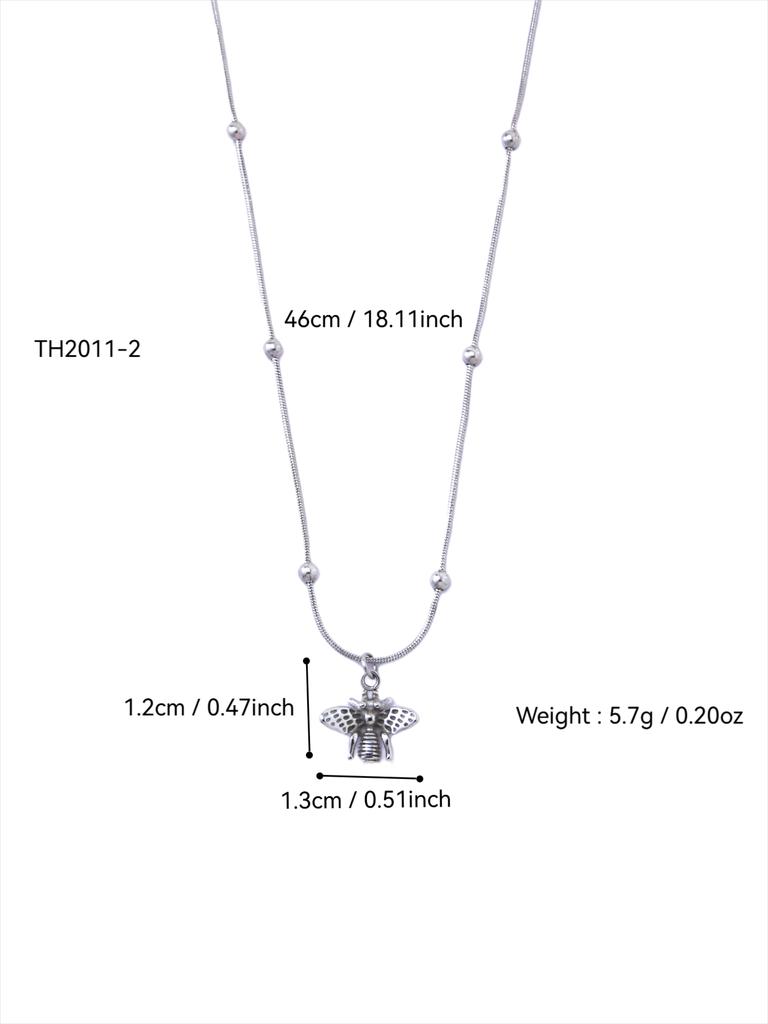 1 Piece Simple Temperament Niche Light Luxury Stainless Steel 18k Gold Plated Street Trend Bee Pendant Necklace