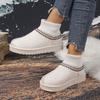 Casual Ethnic Embroidery Snow Boots Women  Soft Thick Bottom Short Plush Snow Boots Winter Warm Knitted Boot Tube Shoes