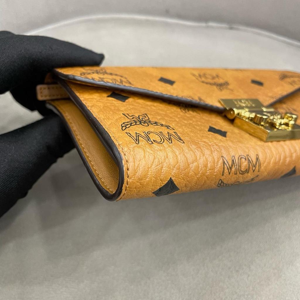 [Pre-Owned] Iconic Laurel Leaf Lock Detachable Chain Shoulder Strap Canvas And Leather Crossbody Wallet Large - Excellent #M9HJE0