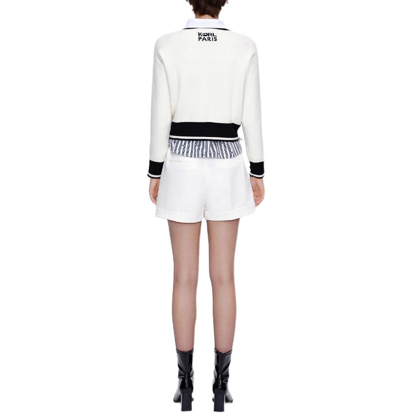 Karl Lagerfeld Outdoor Commuting Party Lightweight Solid Color Long Sleeve Round Neck Sweater Women Sweater M21L2311100
