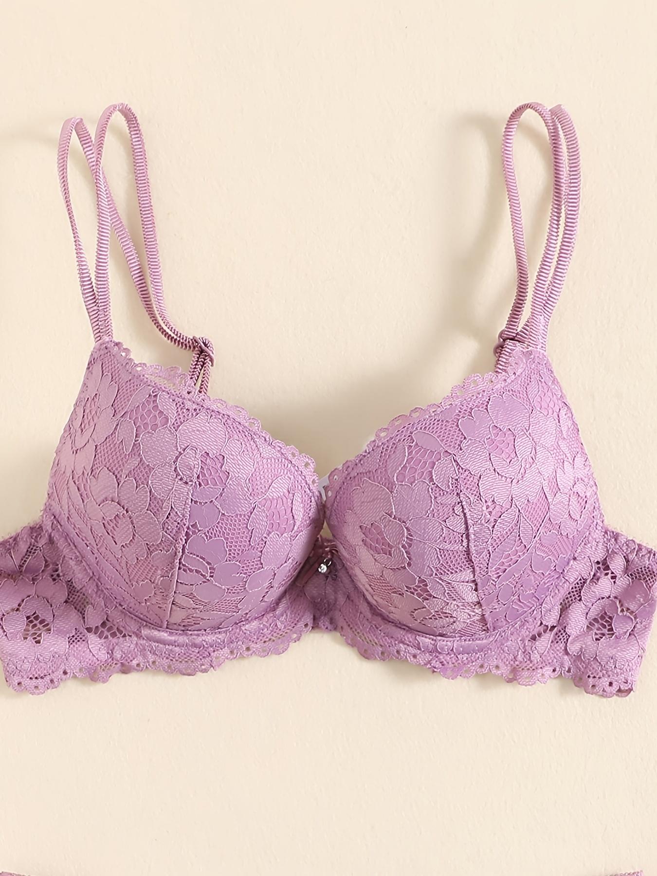 

Полый повседневный бюстгальтер из кружевной сетки, комфортный и зрелый интимный бюстгальтер пуш-ап с двойной лямкой и толстой чашкой, женское нижнее белье и нижнее белье