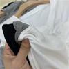 Sommer-T-Shirt aus Modal-Baumwolle mit drapiertem Schlüsselbein für Damen, lockeres, mittellanges Basishemd im koreanischen Stil, kurzärmeliges, lässiges Oberteil mit V-Ausschnitt