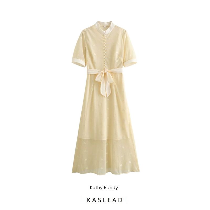 Kaslead New Arrival Women's Clothing Fashion Style Fashion Casual Elegant Fairy Style Waist-Tight Long Dress