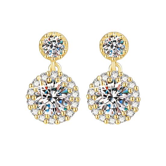 1 Pair Stud Earrings White Cubic Zirconia Stones Ear Studs High Transparency Women Earrings Temperament Versatile Jewelry Gift