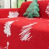 Christmas Tree Jacquard Chenille Sofa Towel with Tassels Holiday Decor for Living Room Couch Cover