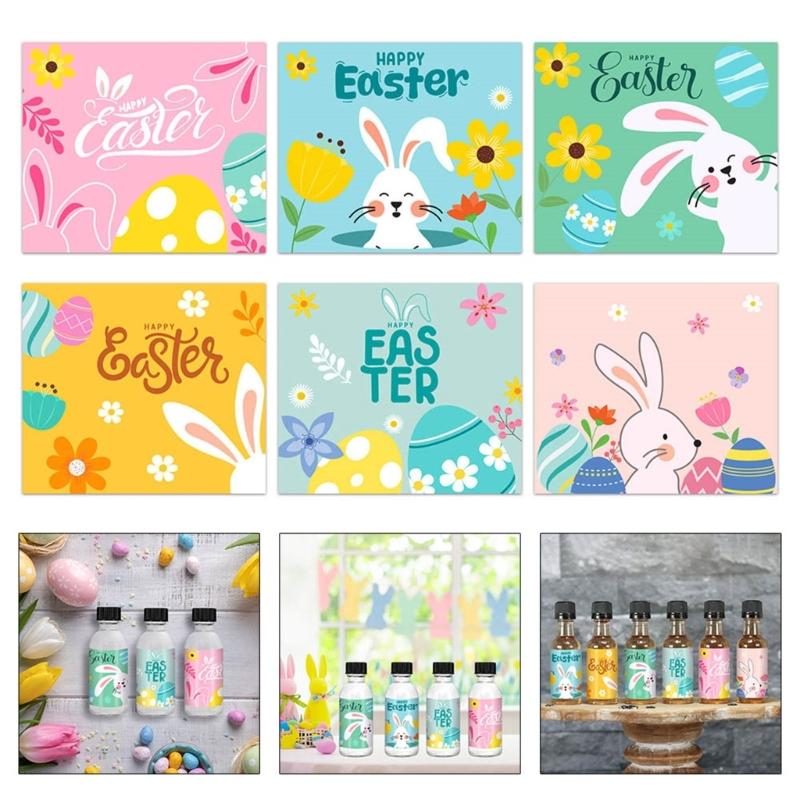 6pcs Easters Sticker Set for Kids and Toddlers Waterproof Cup Wraps Accessories Colorful Handmade Water Bottle Labels