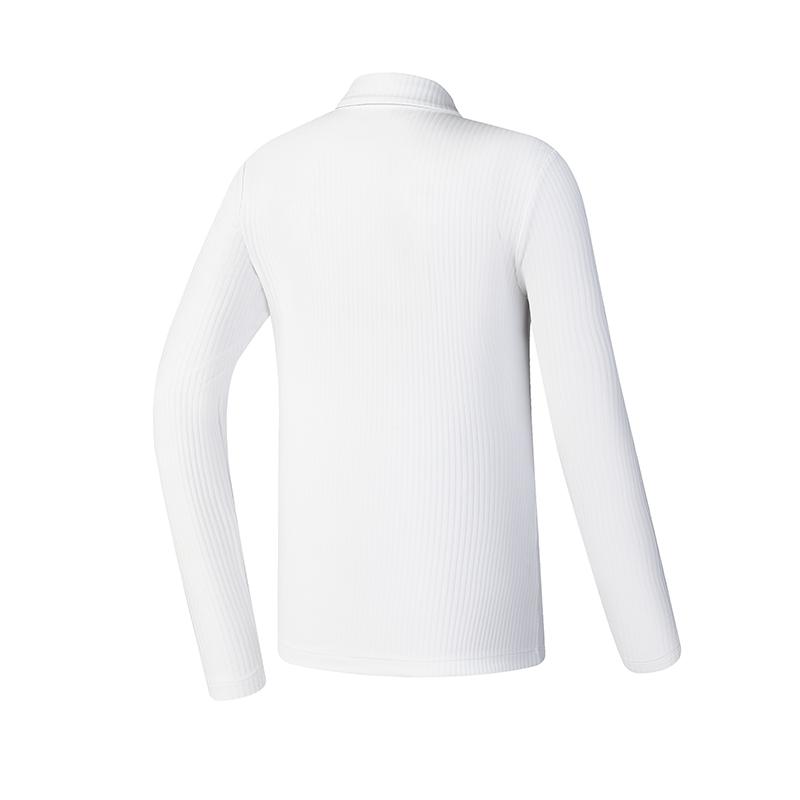 FILA Golf Series Simple Fashionable Versatile Knitted Long Sleeve Polo Shirt Women tops Jade-White A11W515207F-WT