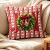 45x45cm Bowknot Snowman Pillow Cover Breathable Red Series Christmas Pillowcases Soft Square Throw Pillow Case Aesthetic Decor