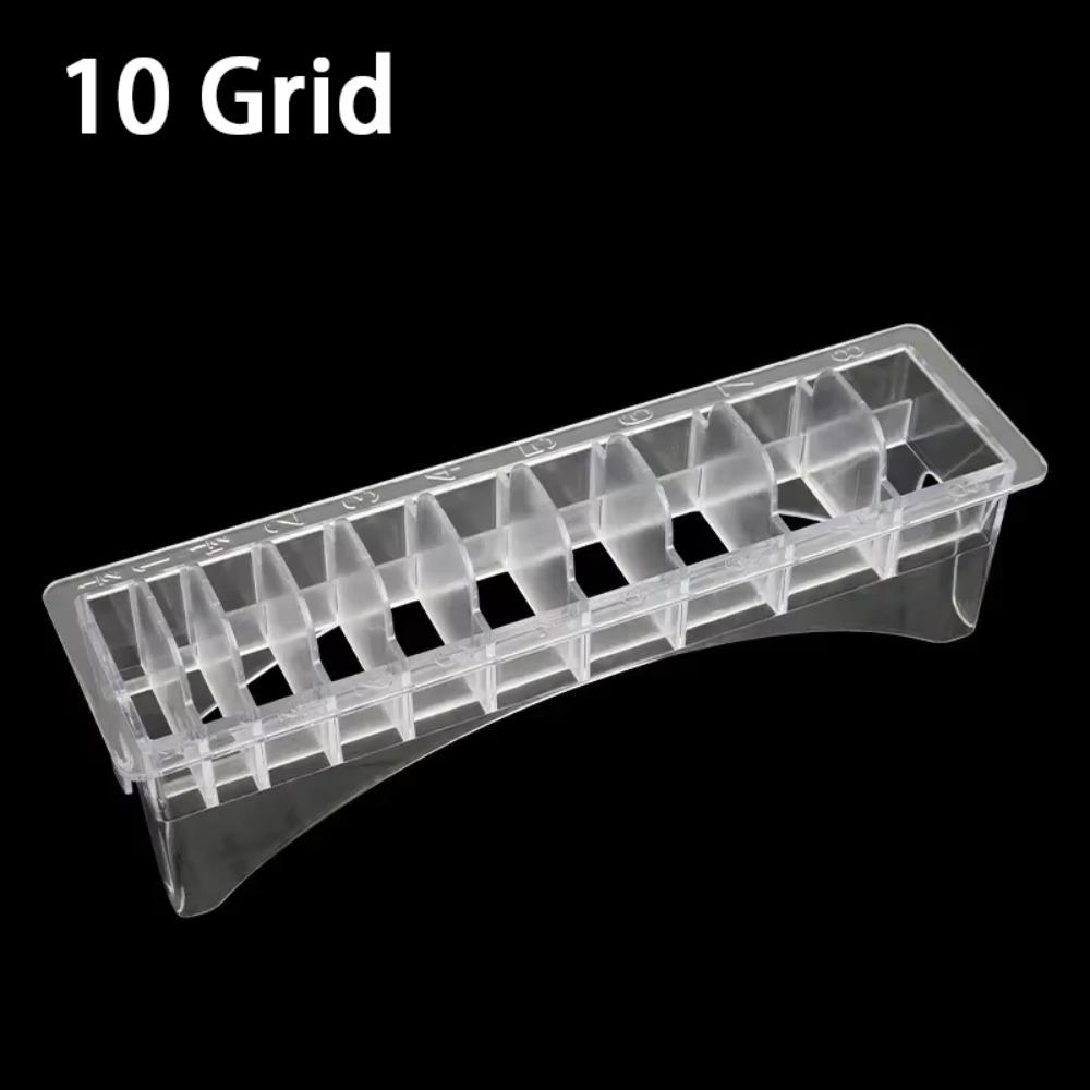 New 10 Grid Limit Comb Storage Box Universal Transparent Hair Clipper Organizer Large Capacity Salon Hairdressing Tools