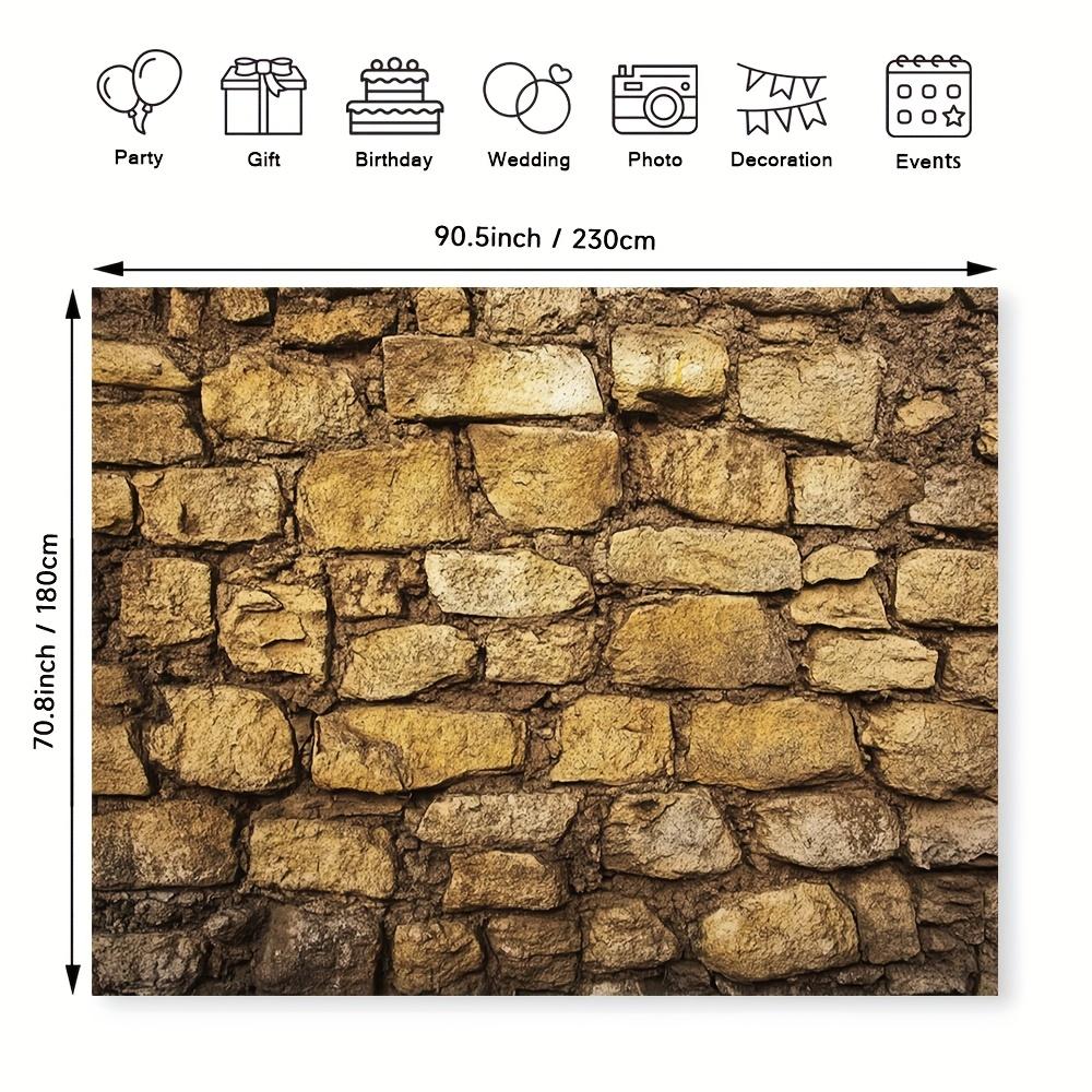 1 Piece Large Ancient Jerusalem Stone Wall Background - Realistic Textured Stone Wall Design Polyester Suitable for Living Room