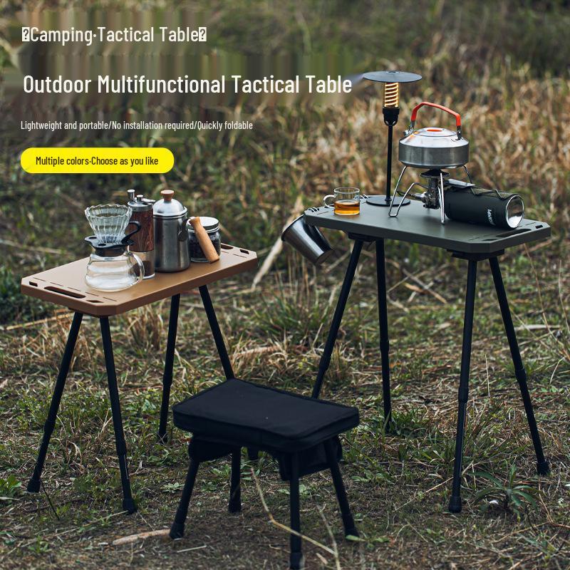 Portable Folding Tactical Camping Table - Small Plastic Picnic & Fishing Table