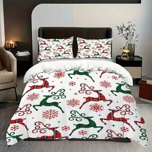 Comforter Christmas Elk Christmas Elk Background Theme Suitable For Children Kids Adults Warm Soft And Breathable