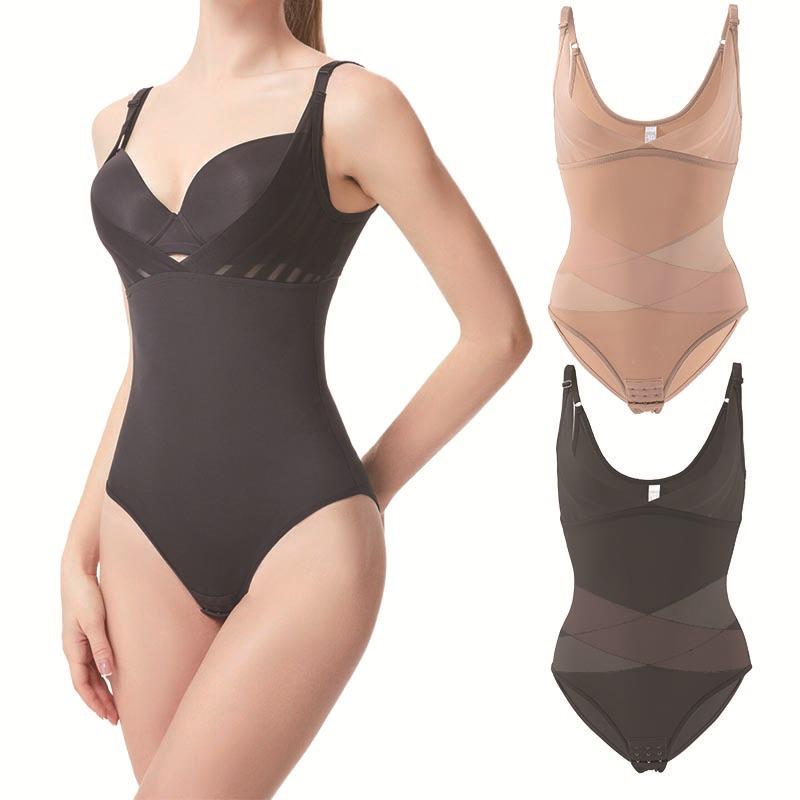 X-Style Bust-Lift & Tummy Control Jumpsuit with Deep V & Seamless Design