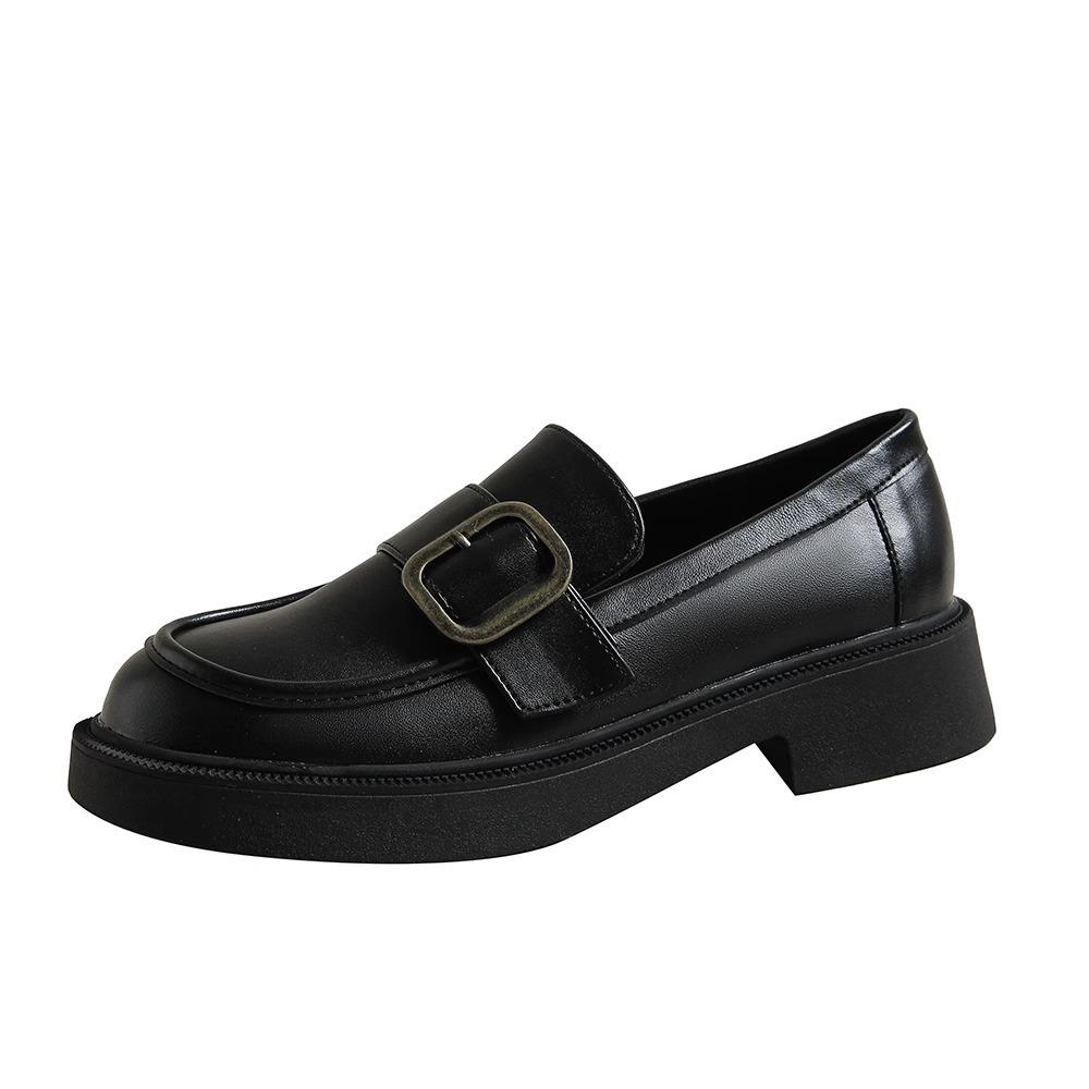 Authentische Leder-Loafer Damenschuhe Frühling Neue Slip-on-Pumps mit weicher Sohle Lederschuhe im britischen Stil Mary Jane-Schuhe