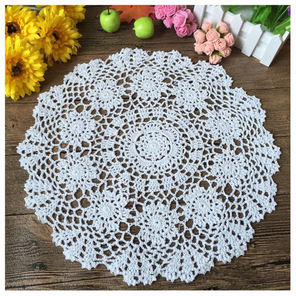 Round Crochet Doilies 40CM Cotton Doilies New Table Mats