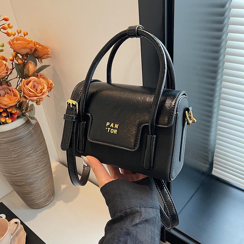 

2024 Модная маленькая квадратная сумка: Высококачественный нишевый дизайн, ретро-сумка через плечо для поездок на работу чёрный