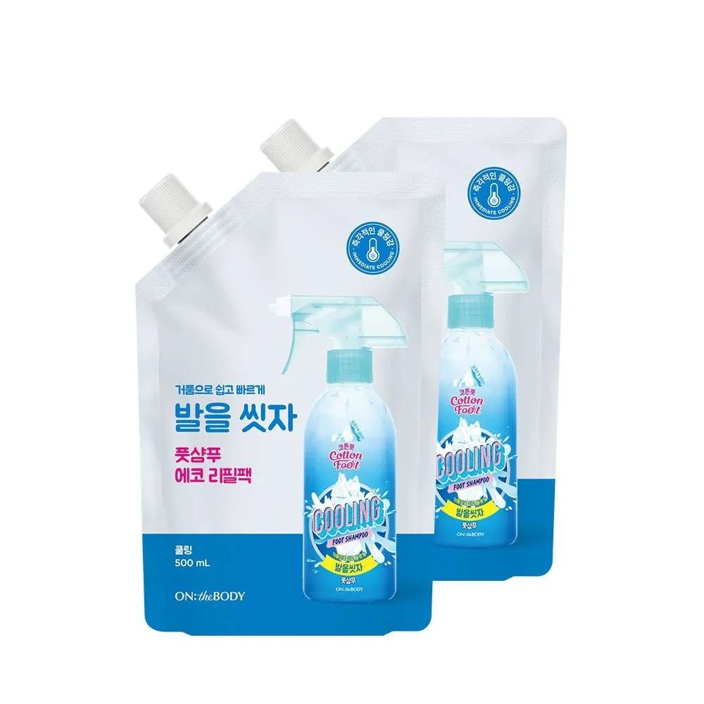 

ON THE BODY Cotton Foot Let s Wash Your Feet Foot Shampoo Refill 500ml Cooling 2-Pack