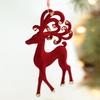 Red Flocking Christmas Bow Wreath Bell Christmas Tree Snowfall Elk Pendant Hanging Ornament Navidad 2025 Noel Home Party Decor