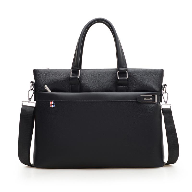 

Men s Cross-Border Soft PU Leather Briefcase & Messenger Bag чорний