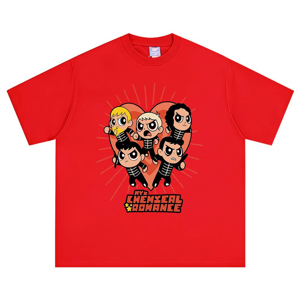 

Rock Band My Chemical RoUnisexce Cartoon Print Tshirt Unisexs Women Clothing Cotton Casual Oversized Short Sleeve T Shirt Streetwear S