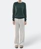 Keulleiseu 100% Wool Heather Round Neck Knit Sweater_Brown