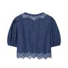 Trendy Puff Sleeve Embroidered Tassel Shirt with Lace Collar - European & American Women's Fashion