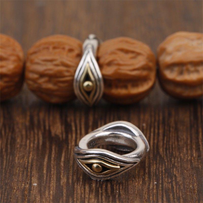 Celestial Wisdom: Passion Fruit Seed Bracelet  Eye of Horus Ring Spacer Medium