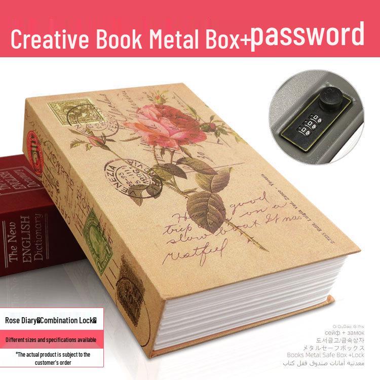Cross-Border E-commerce Book Safe with Password Lock - Creative Storage Box & Metal Piggy Bank