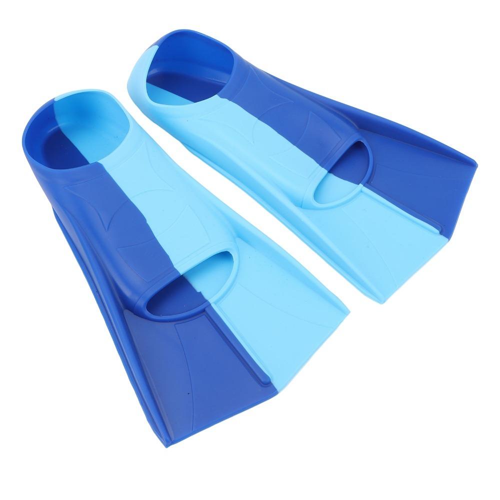 2PCS Blue Swimming Training Flippers Silicone Swim Training Fins for Diving Breaststroke
