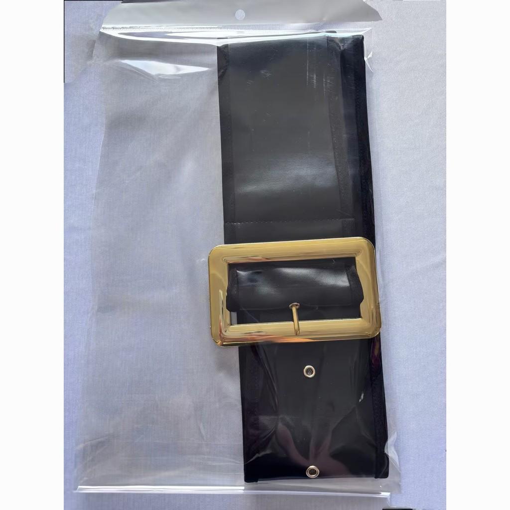 Fashion Pu Leather Wide Belt With Metal Buckle For Dress And Coat Styling Spring