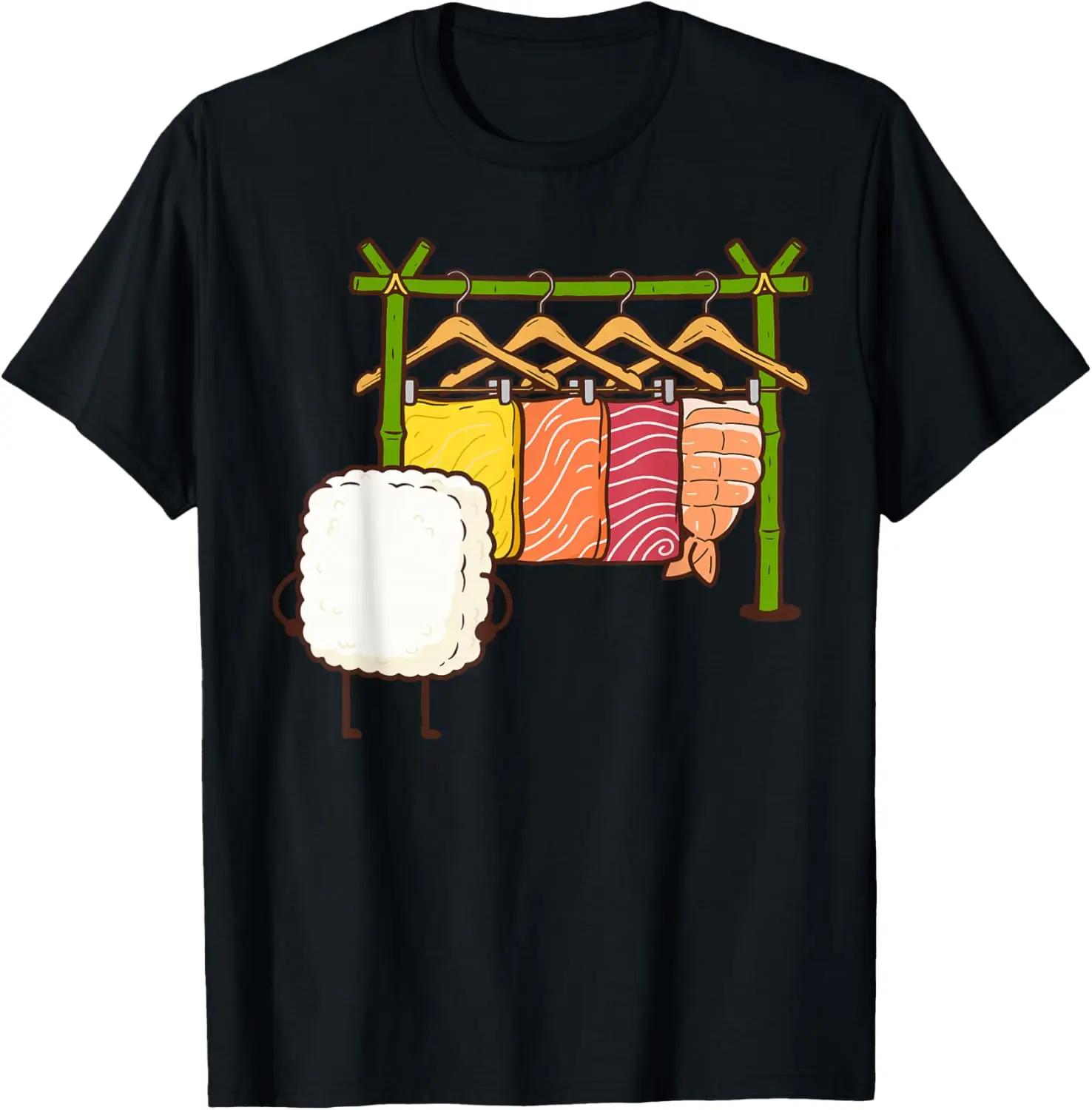 Sushi Wardrobe Funny Japanese Food Graphic Tee Kawaii Anime Lovers Short Sleeve TShirt S
