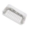 Stainless Steel Butter Cutter Box Cheese Storage Container with Transparent Cover for KitchenWhite