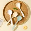 6Pcs Japanese Ceramic Small Soup Spoon, Stoneware Spoon Long Handle Spoon Household Creative Cute Rice Spoon KitchenTableware