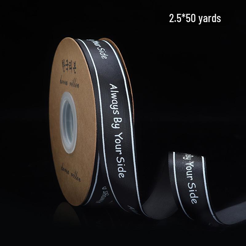 Gold-stamped Polyester Gift Ribbon Bow for Cakes & Floral Packaging