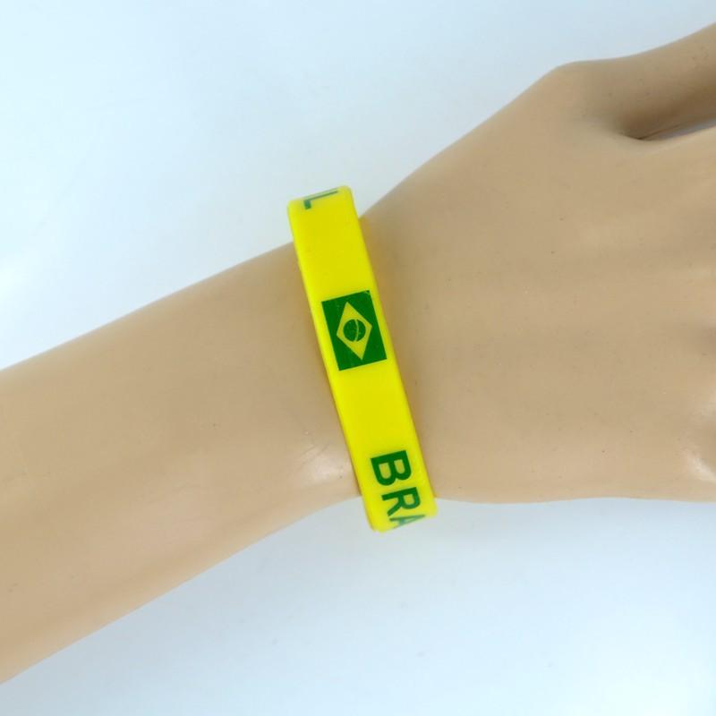 

25x Brazil National Team Football Soccer Basketball Silicone Bracelet Bangle Wristband Sport Jewelry Party Gift 18cm