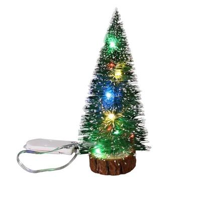 1 Stück LED Licht Mini Künstliche Weihnachtsbaum Dekorationen Festival Tischplatte Miniatur Schnee Frost Weihnachtsbaum Dekor 4 Größen