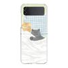 Transparent Phone Case For Samsung Galaxy Z Flip 3 4 5 6 7 Hard Folding PC Z Flip3 Flip4 Cover Dog Cat Couple