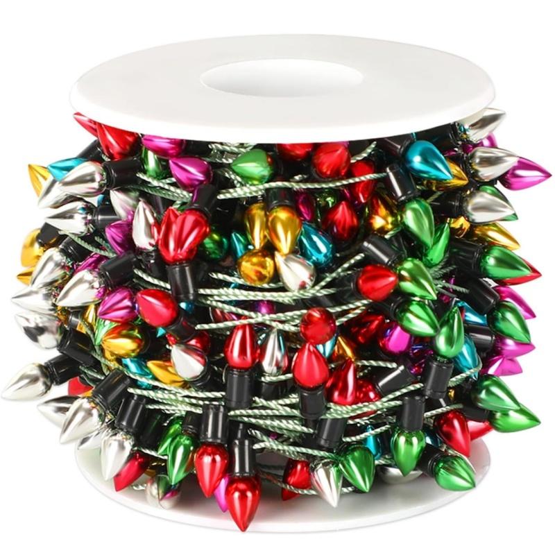 

5M/roll Colorful Bulbs String Garland Christmas Home Decorations Xmas Tree Ornaments Navidad New Year Gift DIY Dollhouse 5M