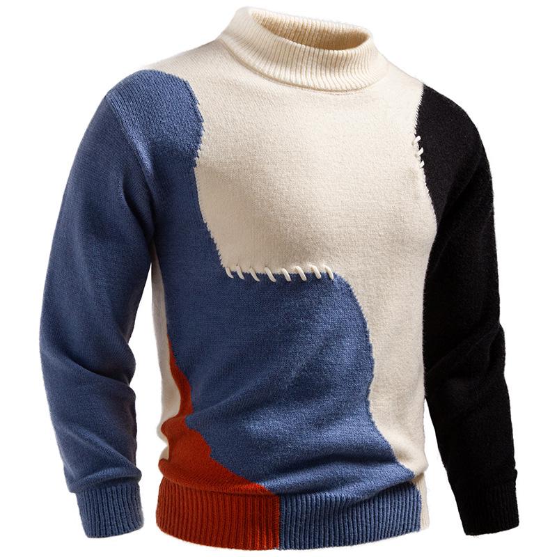 

2025 Winter New Korean Style Men s Trendy Knit Sweater 3XL білий