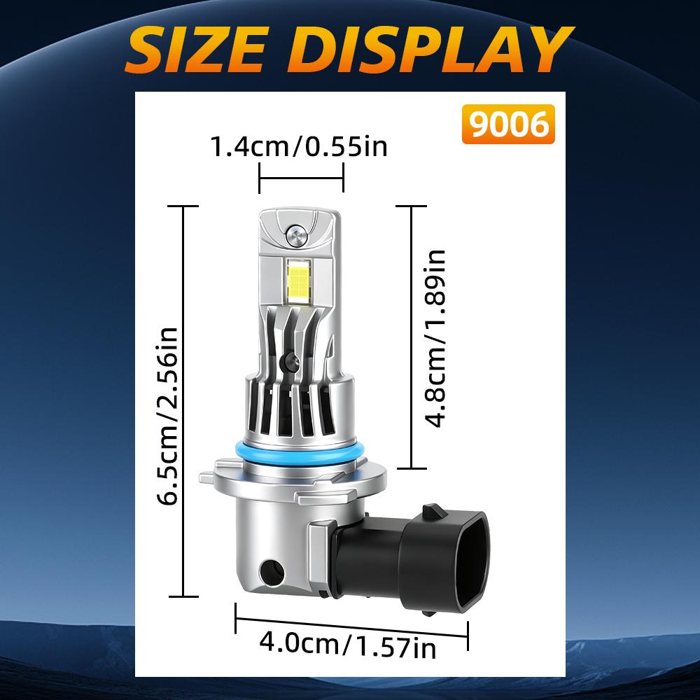 2PCS Upgrade 9006 LED Bulbs 30000LM Brightness HB4 Bulbs 6500K White Plug&Play Replacement Headlight Bulb Quick Installation