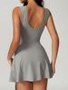 Sexy Sleeveless Backless Yoga Jumpsuit Skirt with Waist Cinching