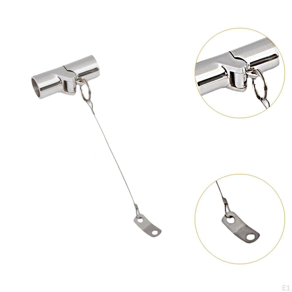 Boat Pipe Connector Hardware Portable Bimini Tops Folding Coupling with Lanyard for Cabin