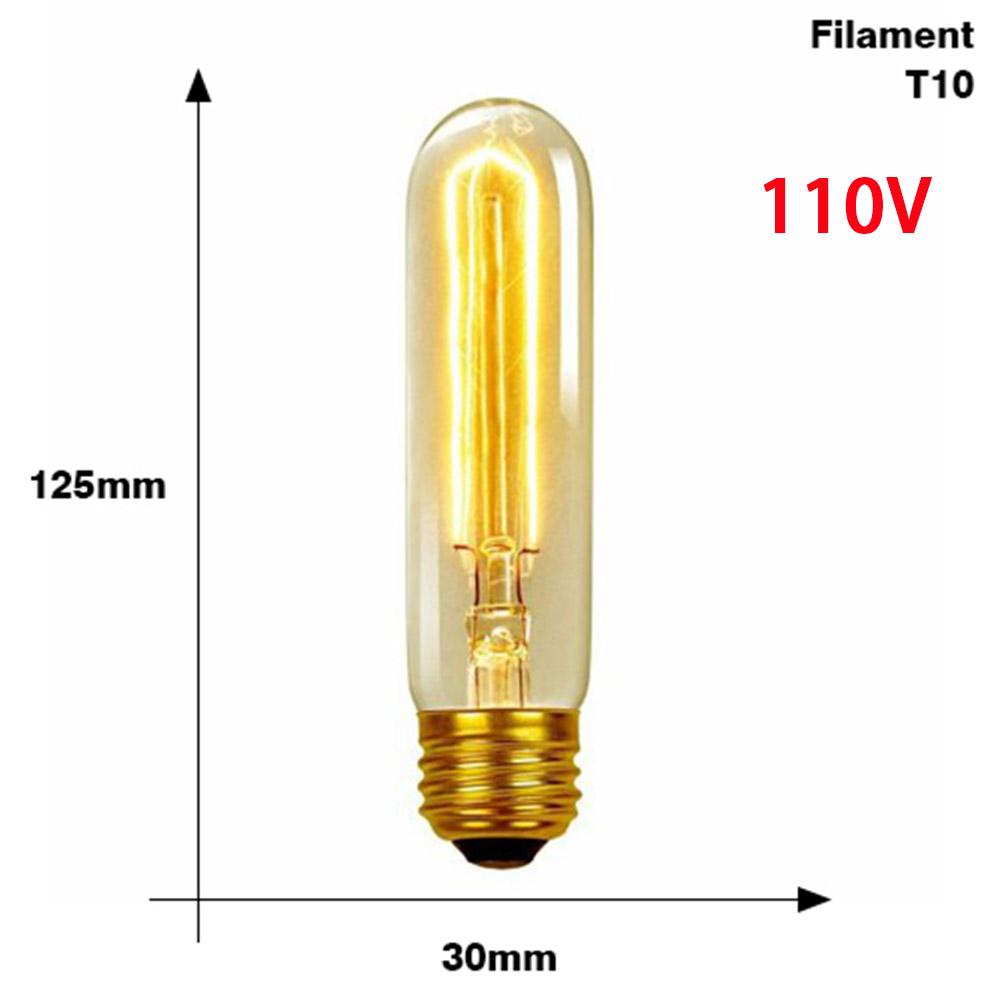 Retro Edison Bulb Lamps E27 40W 110V Bedroom Industrial Loft Vintage Light Bulb For Home Decor T45 A19 ST64 G80 G95 T10 G125 Lamp