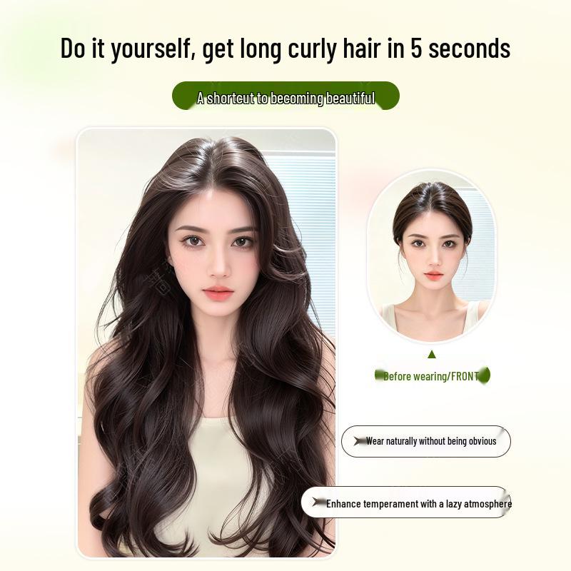 Large Wave Long Curly Wigs for Women - Fluffy, Invisible Hair Patch, Clip-In Extensions for Volume Boost