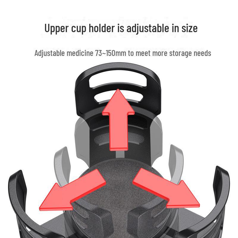 Car Cup Holder Extender and Organizer with Built-in Storage Rack