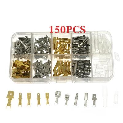 150PCS Wire Terminals Kit 6.3 4.8 2.8mm Male Female Car Spade Connector Set for Motorcycle Bike Car