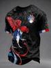Frankreich Stil Fußballtrikot T-Shirt Herren Damen 3D Druckmuster Oberteil Kurzarm Schnelltrocknend Atmungsaktiv Lässig Outdoor Sommerkleidung