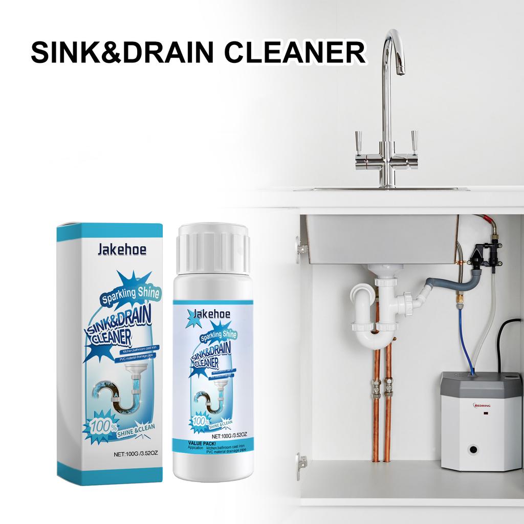 Jakehoe Powerful Sink Drain Cleaner High Efficiency Clog Remover Kitchen Sewer Power Pipe Channel Powder Cleaning Tools