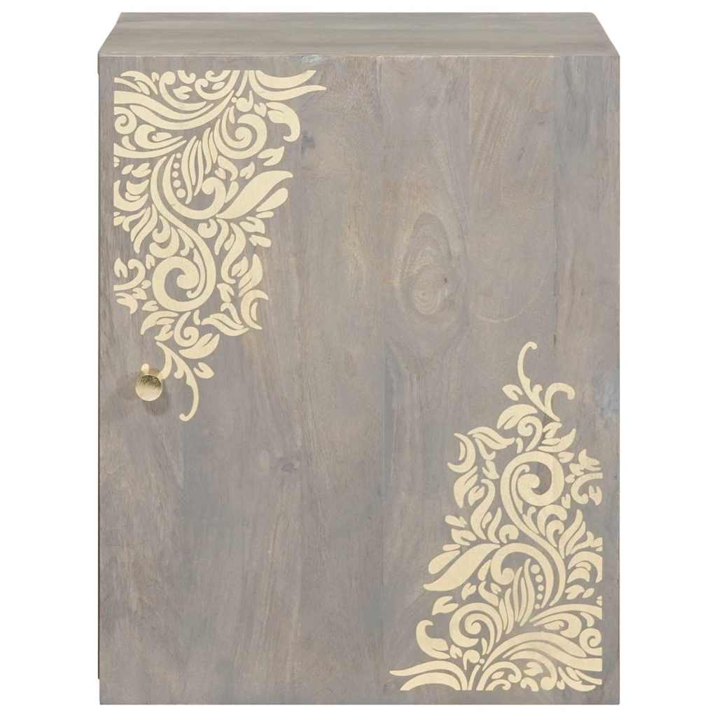 Wall Mounted Wall Cabinet Grey 38 x 33 x 48 cm Solid Mango Wood
